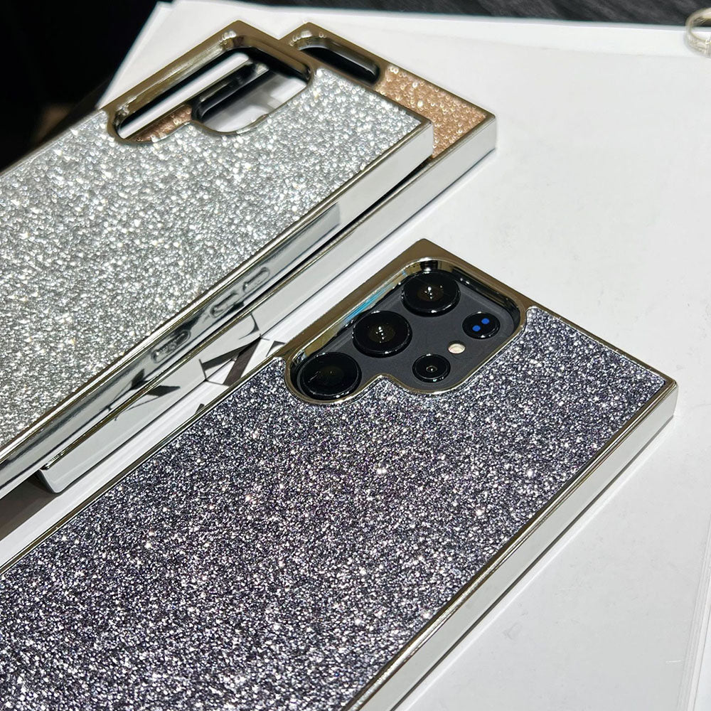 Newest Solid Color Glitter Electroplated Phone Case For Samsung