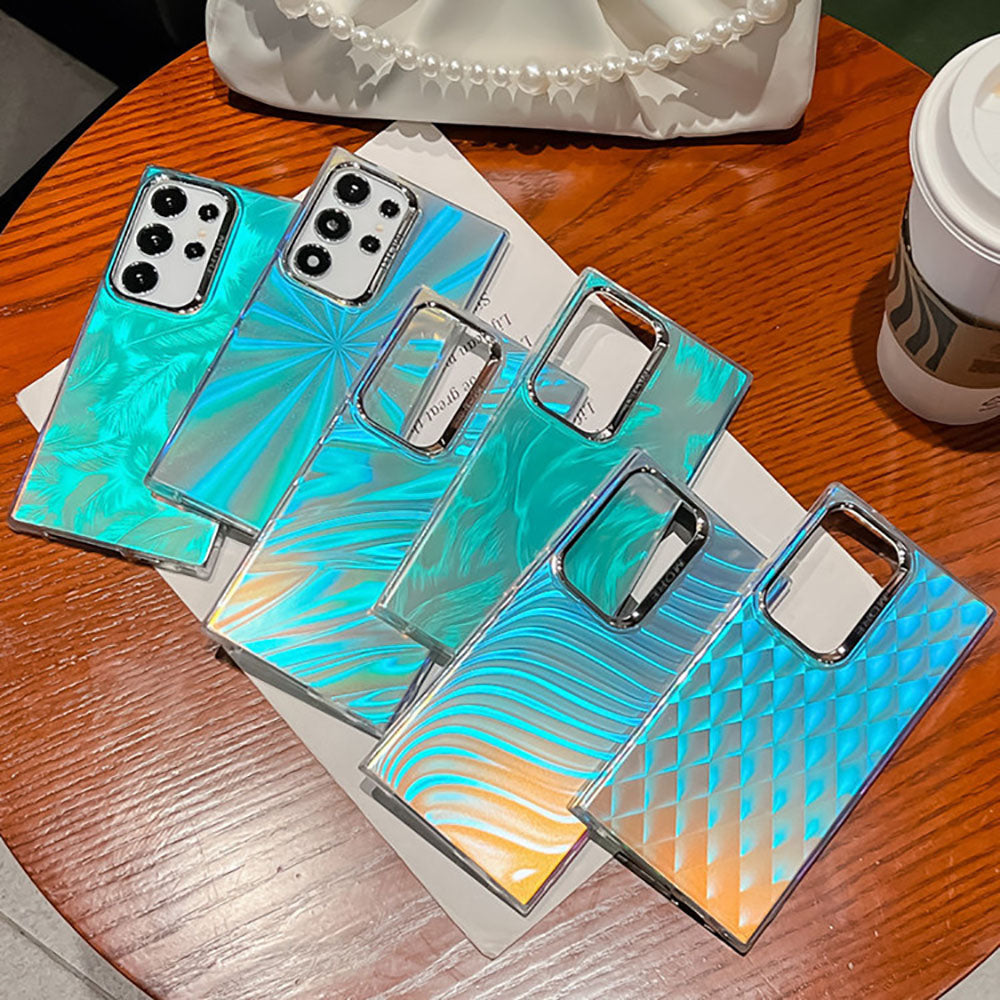 Newest Laser Texture Electroplating All-Inclusive Ring Holder Phone Case For Samsung