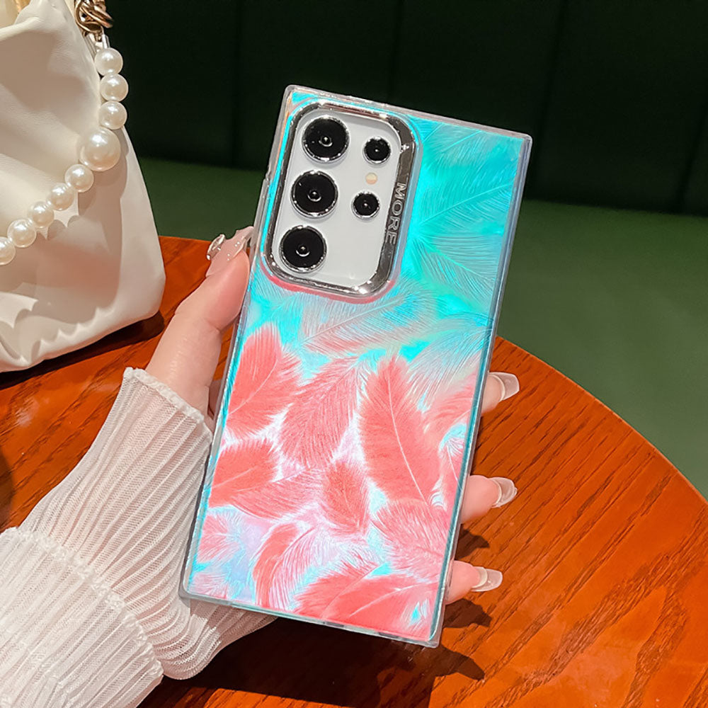 Newest Laser Texture Electroplating All-Inclusive Ring Holder Phone Case For Samsung