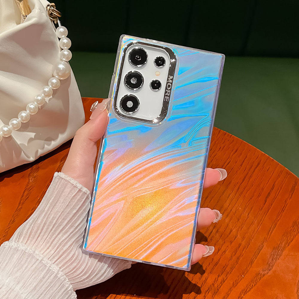 Newest Laser Texture Electroplating All-Inclusive Ring Holder Phone Case For Samsung