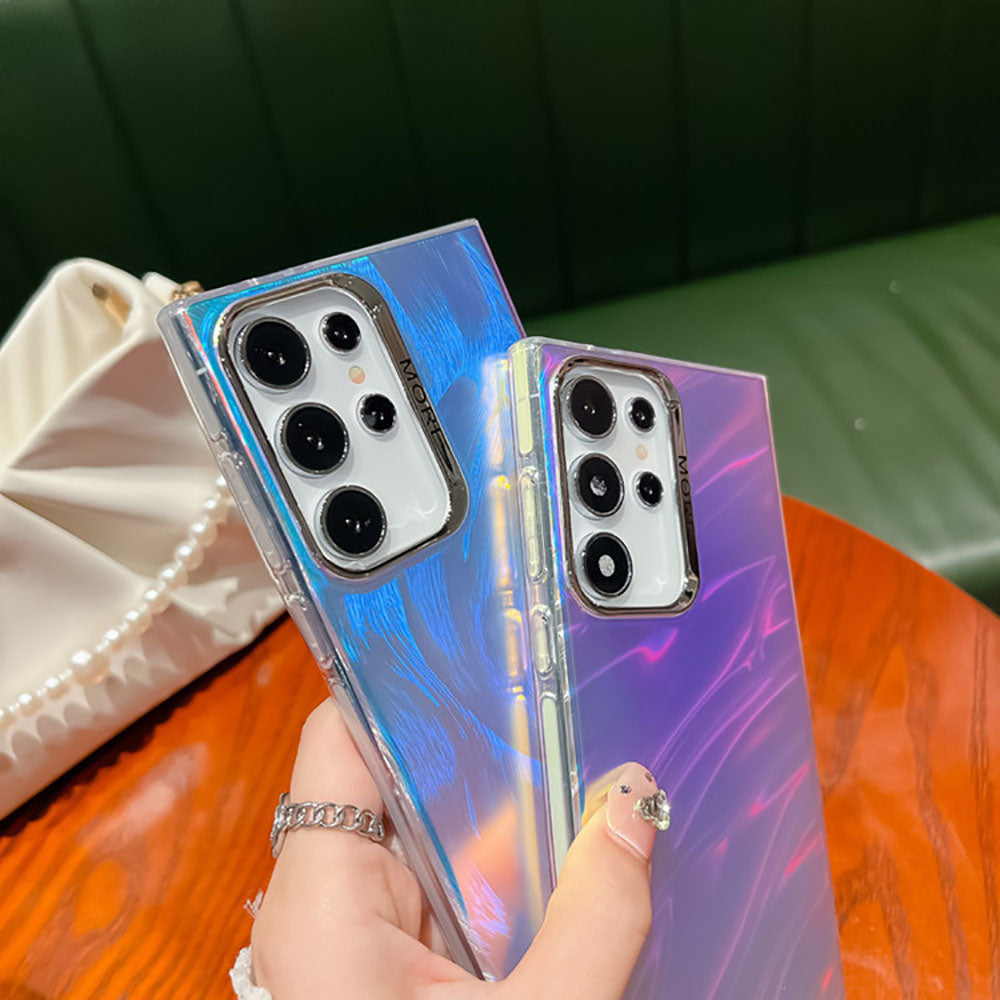 Newest Laser Texture Electroplating All-Inclusive Ring Holder Phone Case For Samsung