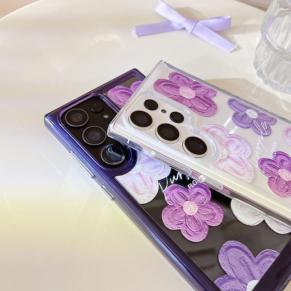 Newest Simple Oil Painting Flower Anti-Fall Phone Case For Samsung