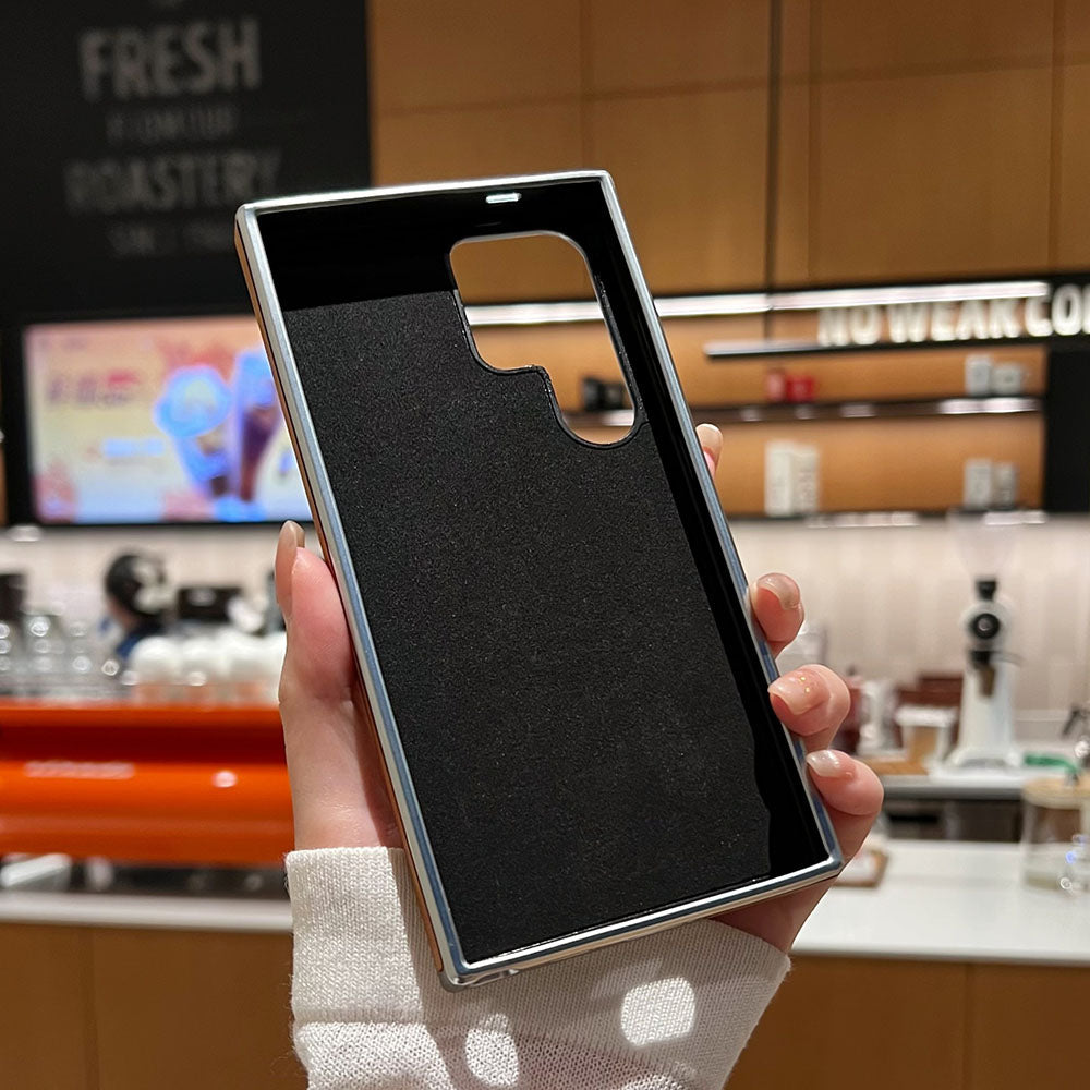 Newest Electroplated Leather Stand Anti-Fall Phone Case For Samsung