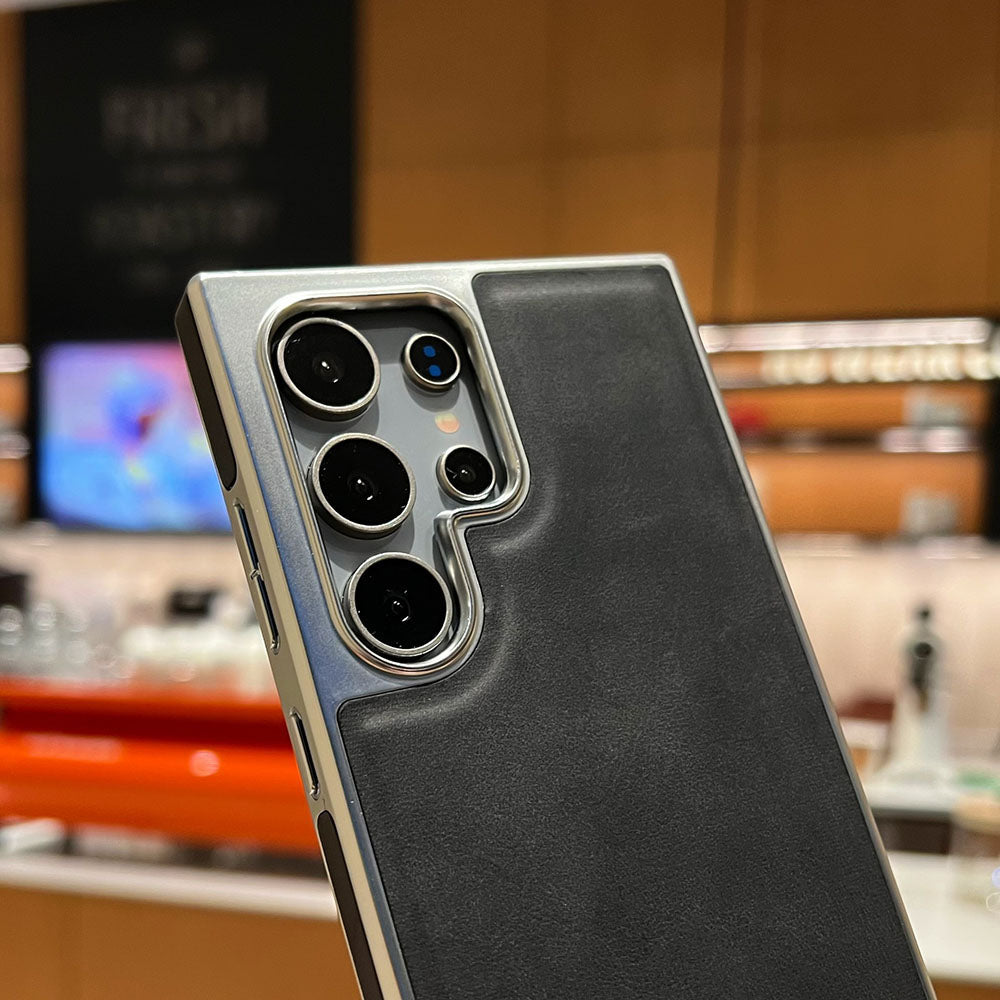 Newest Electroplated Leather Stand Anti-Fall Phone Case For Samsung