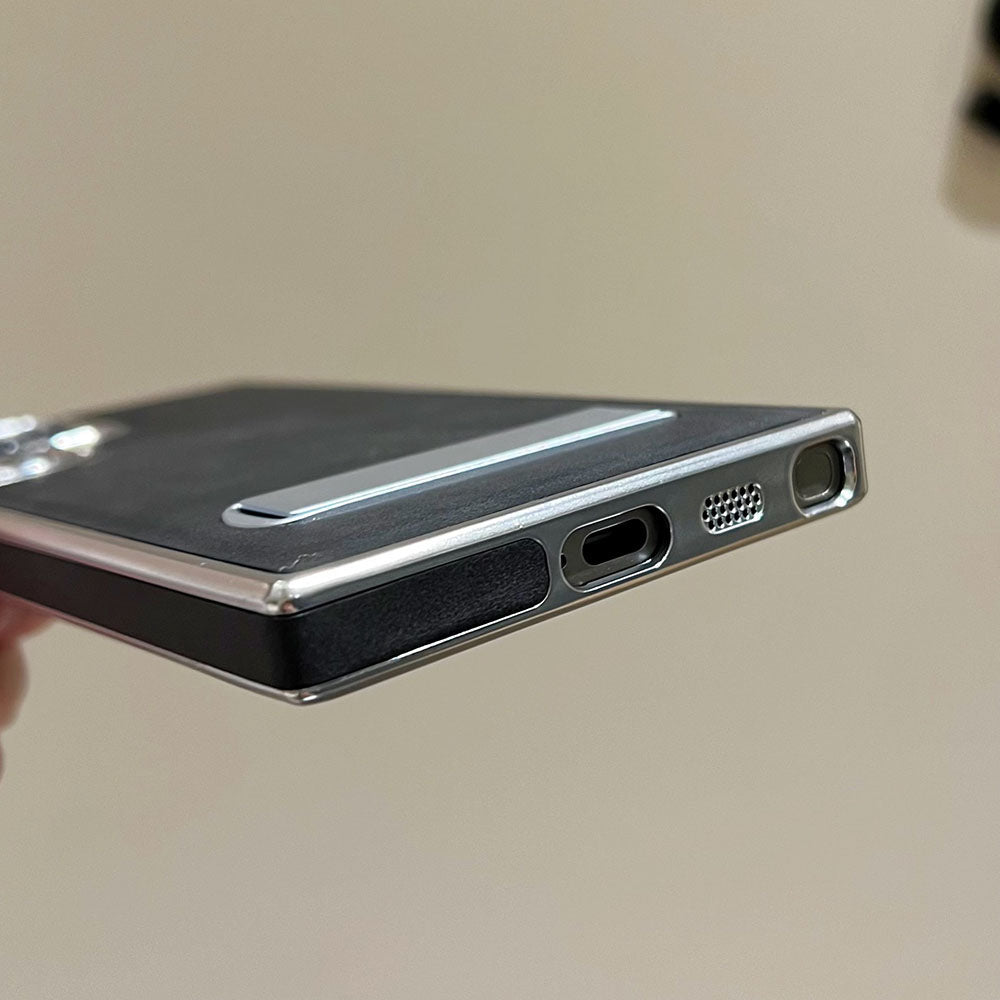 Newest Electroplated Leather Stand Anti-Fall Phone Case For Samsung