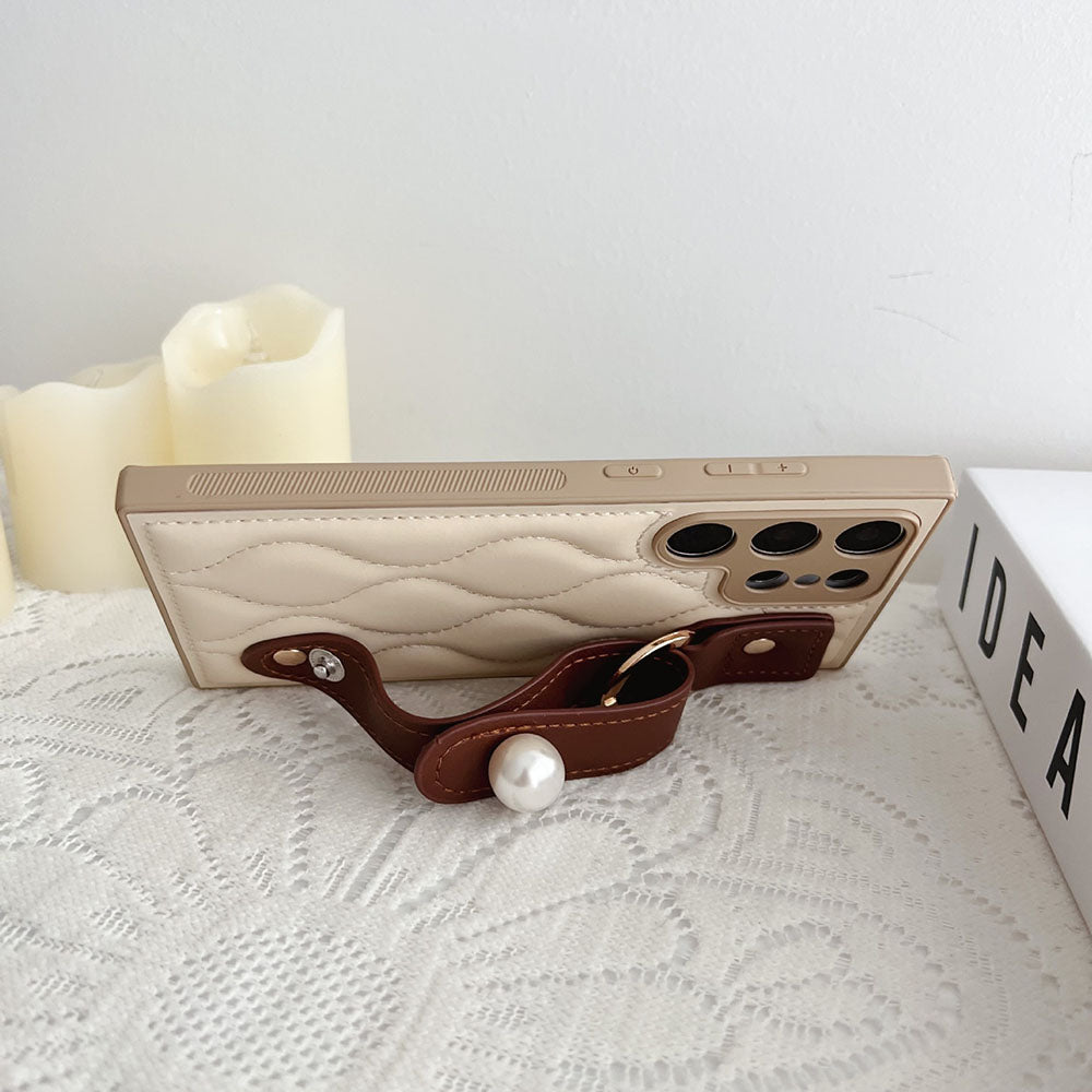 Off-White Ultra-Thin Wrist Strap Fashion Phone Case For Samsung