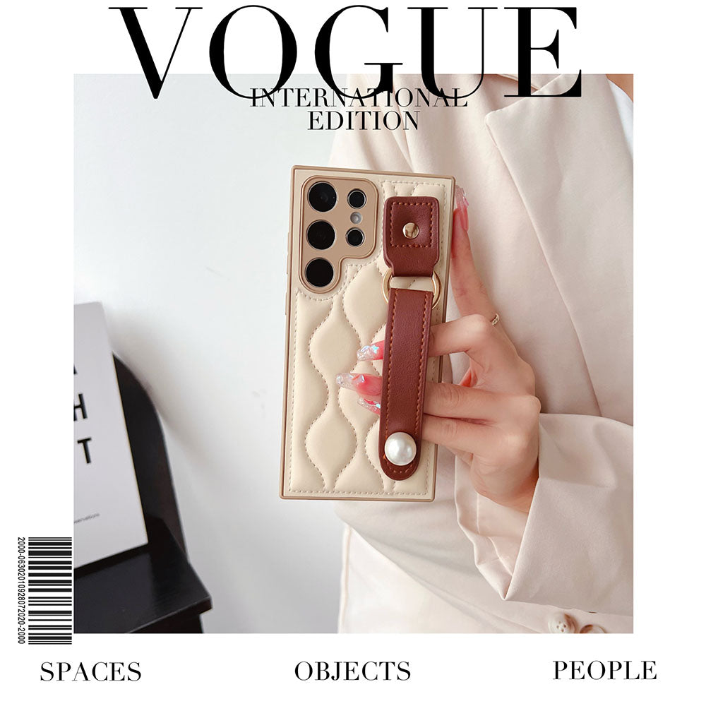 Off-White Ultra-Thin Wrist Strap Fashion Phone Case For Samsung