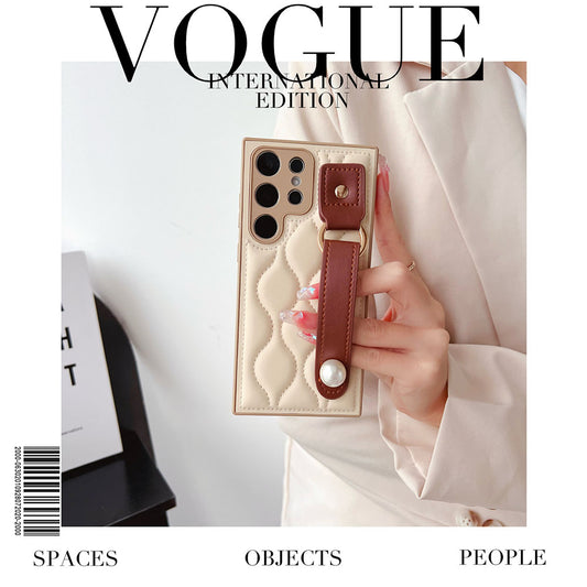 Off-White Ultra-Thin Wrist Strap Fashion Phone Case For Samsung