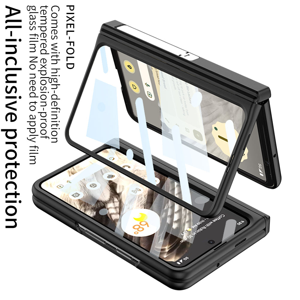 Magnetic Folding All-inclusive Leather Case With Tempered Film For Google Pixel Fold With Damped Folding Bracket & Card Holder - mycasety2023 Mycasety