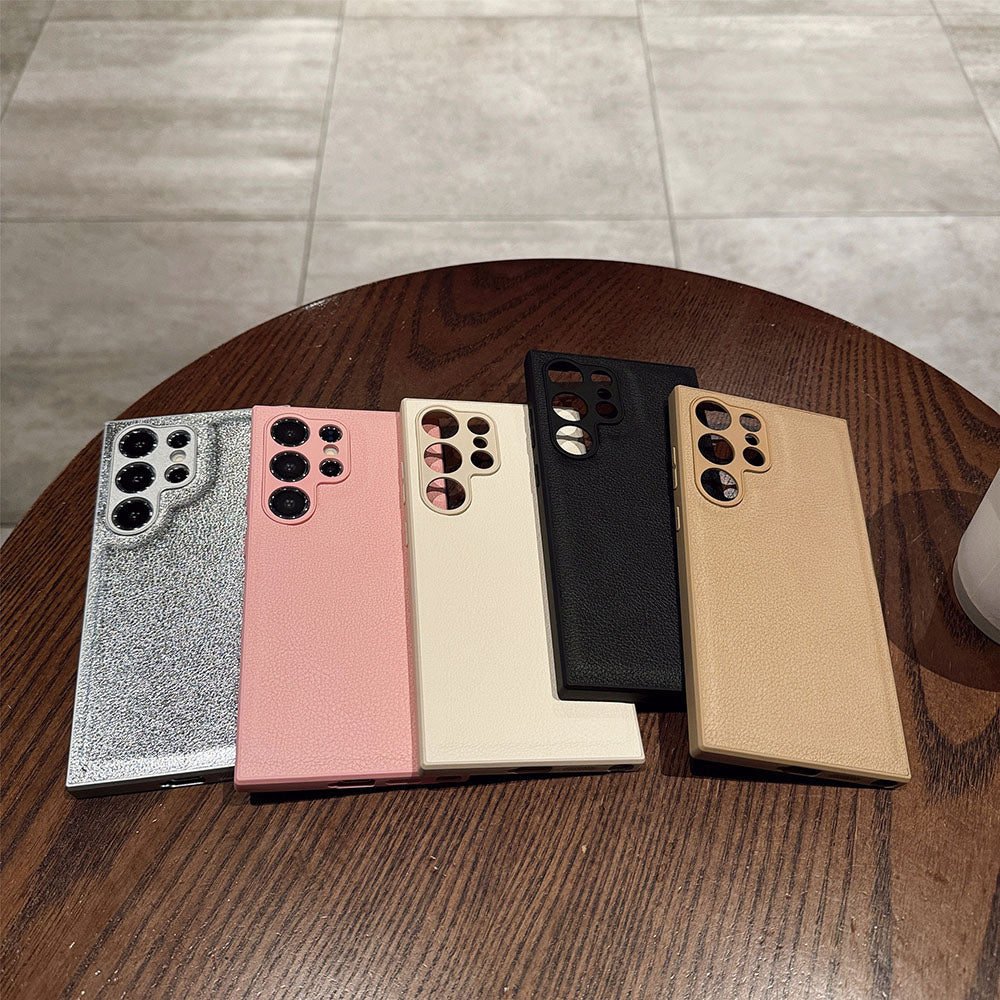 Lychee Pattern Leather Drop-Resistant Phone Case For Samsung Galaxy