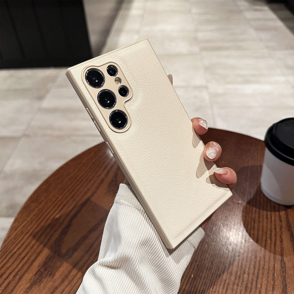 Lychee Pattern Leather Drop-Resistant Phone Case For Samsung Galaxy