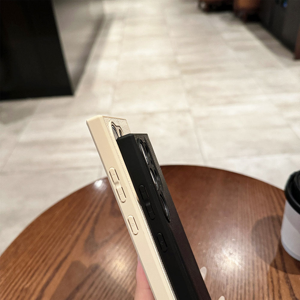 Lychee Pattern Leather Drop-Resistant Phone Case For Samsung Galaxy