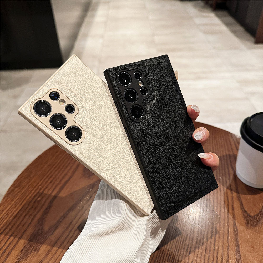 Lychee Pattern Leather Drop-Resistant Phone Case For Samsung Galaxy