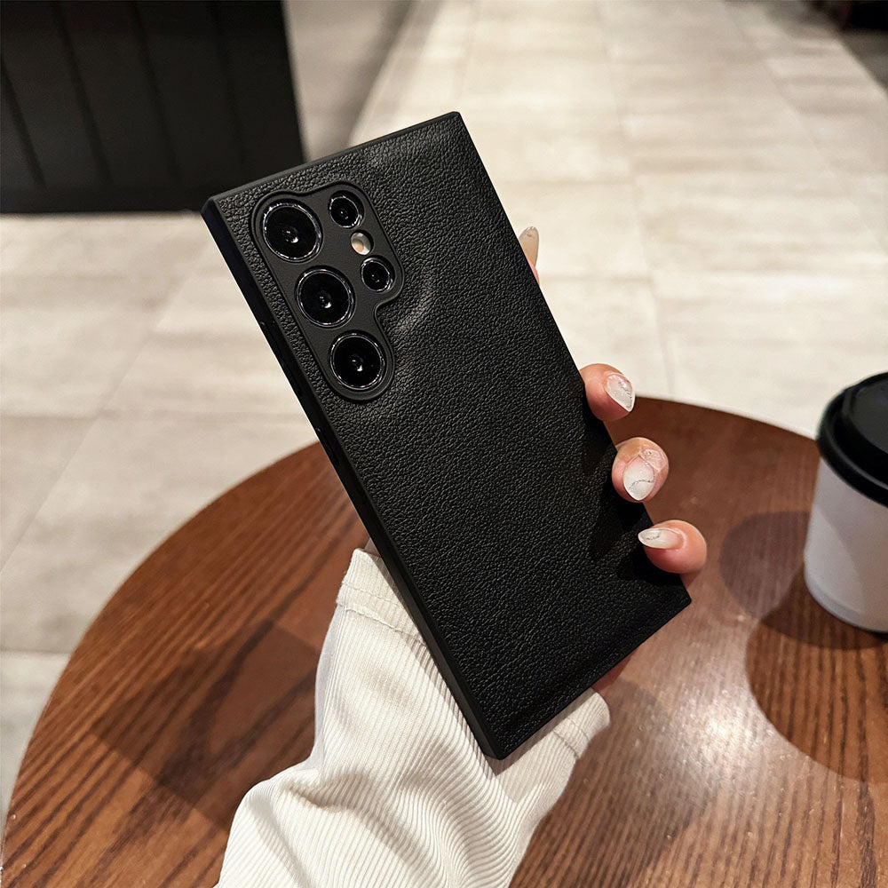 Lychee Pattern Leather Drop-Resistant Phone Case For Samsung Galaxy