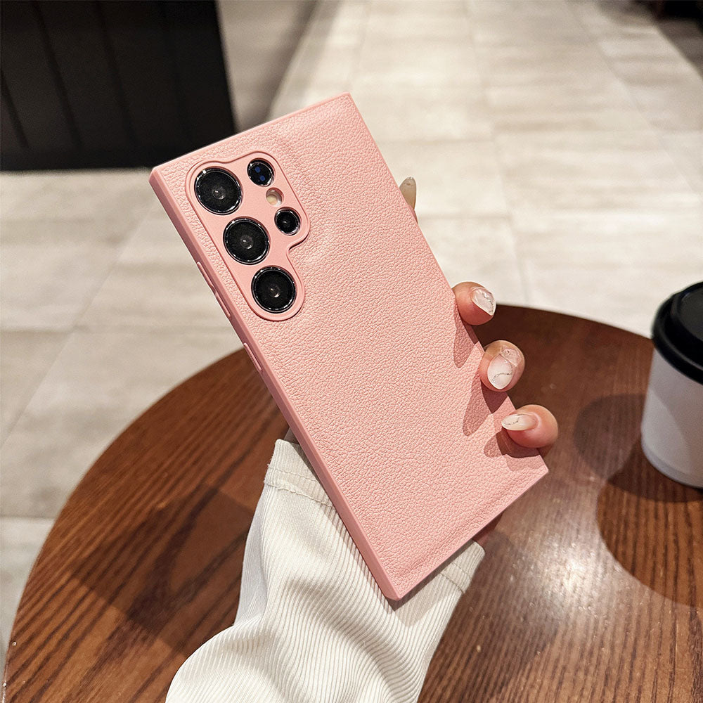 Lychee Pattern Leather Drop-Resistant Phone Case For Samsung Galaxy