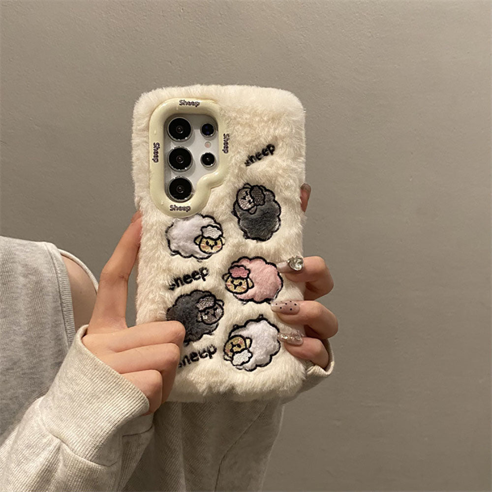 Winter Cute Plush Warm Cartoon Phone Case For Samsung Galaxy
