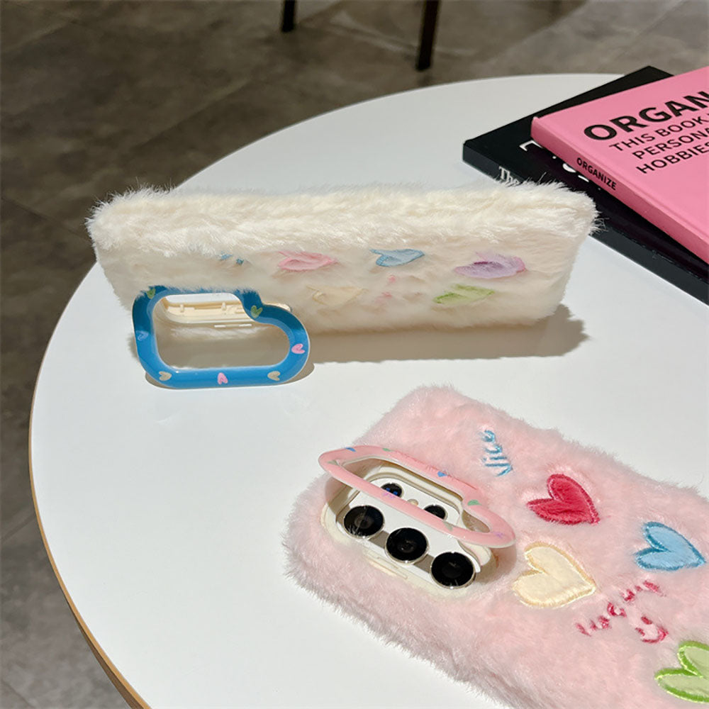 Winter Cute Plush Warm Cartoon Phone Case For Samsung Galaxy