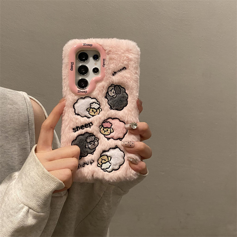 Winter Cute Plush Warm Cartoon Phone Case For Samsung Galaxy