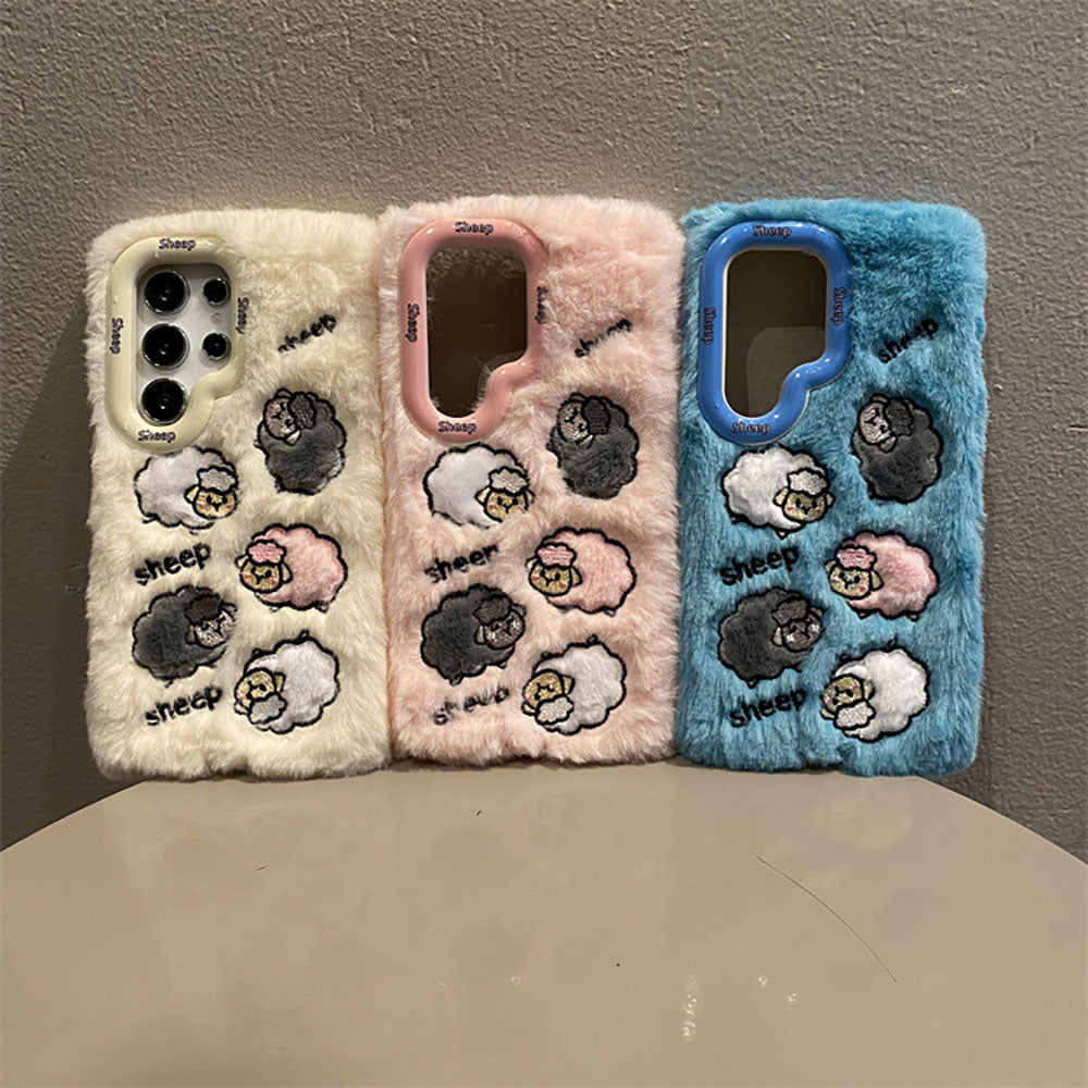 Winter Cute Plush Warm Cartoon Phone Case For Samsung Galaxy
