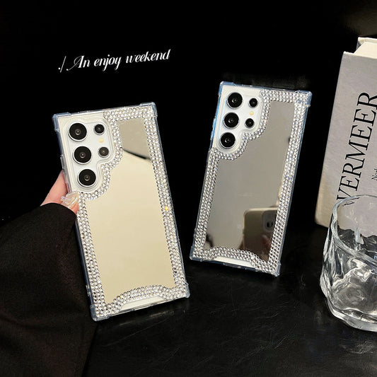 Rhinestone Mirror Phone Case For Samsung Galaxy