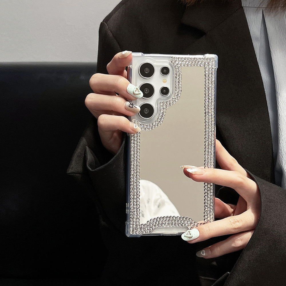 Rhinestone Mirror Phone Case For Samsung Galaxy