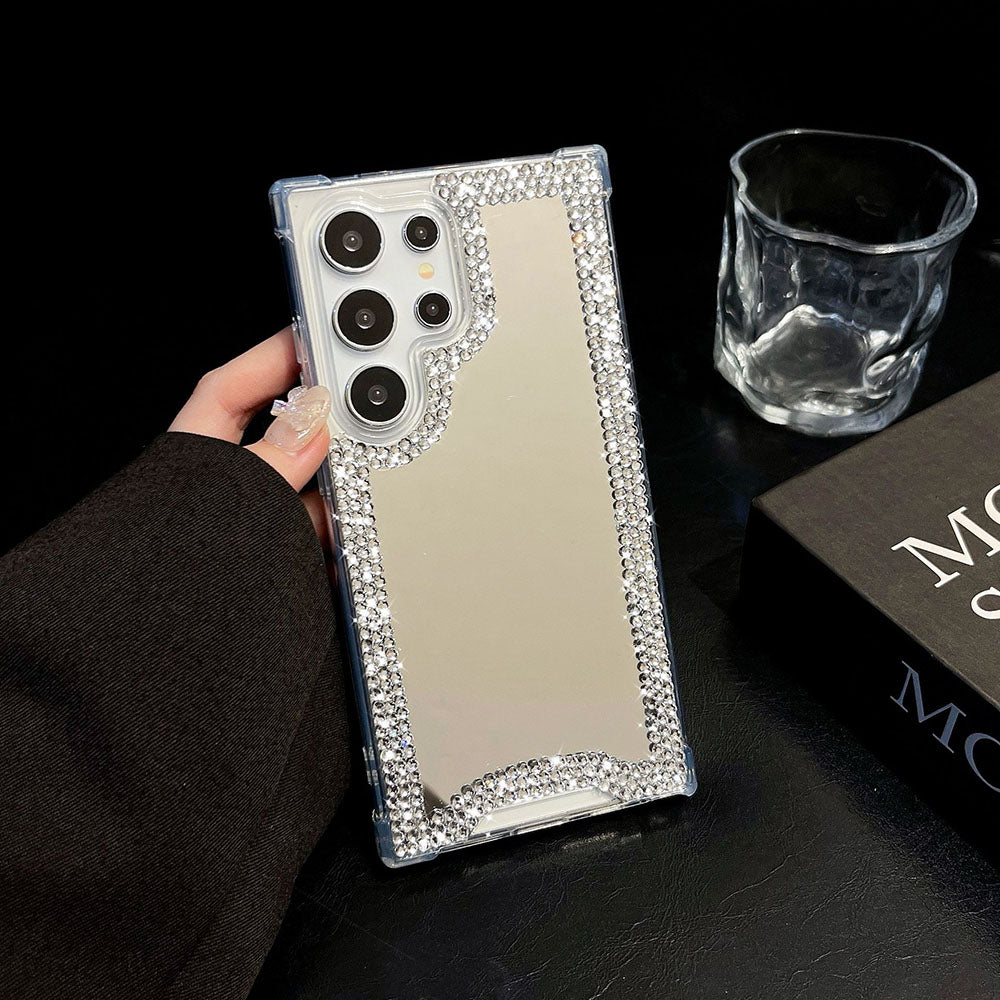 Rhinestone Mirror Phone Case For Samsung Galaxy