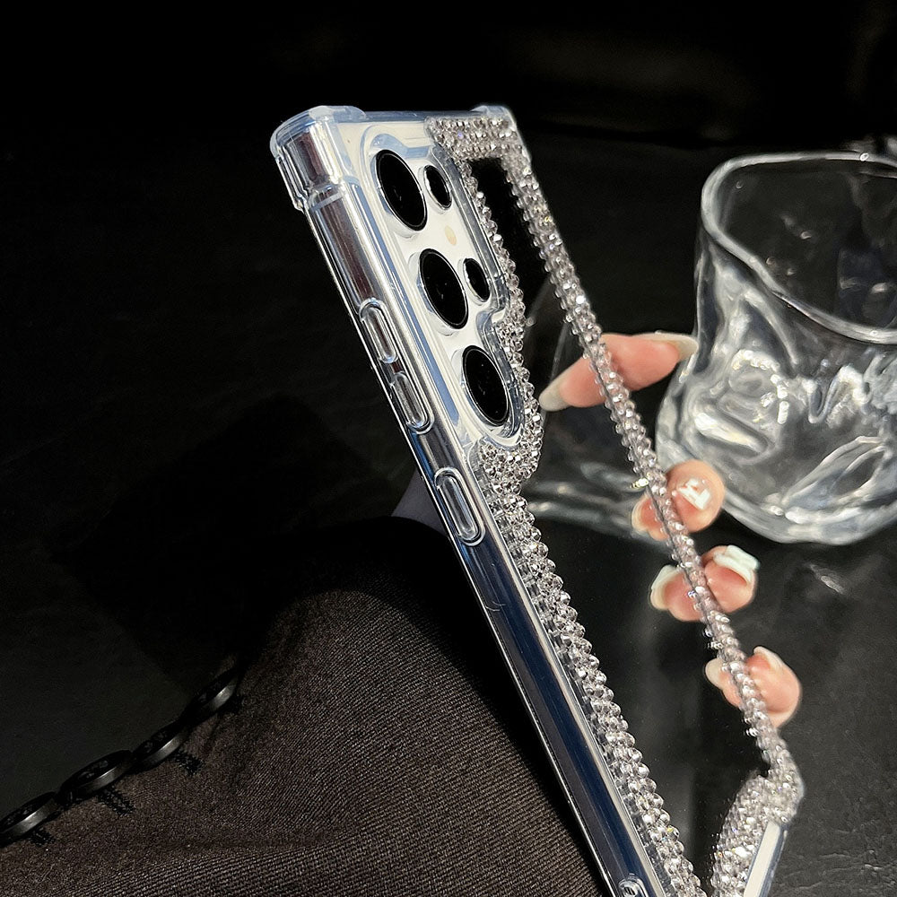 Rhinestone Mirror Phone Case For Samsung Galaxy