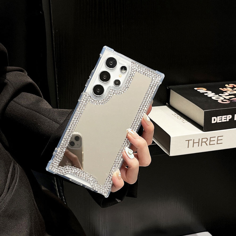 Rhinestone Mirror Phone Case For Samsung Galaxy