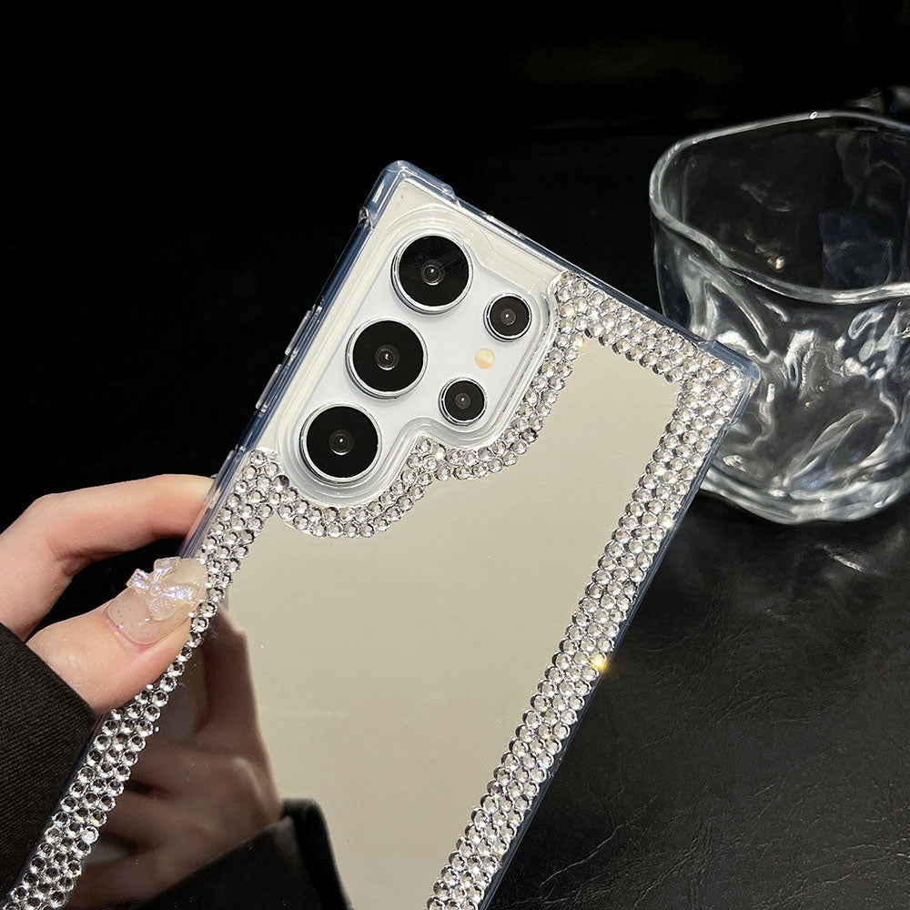 Rhinestone Mirror Phone Case For Samsung Galaxy
