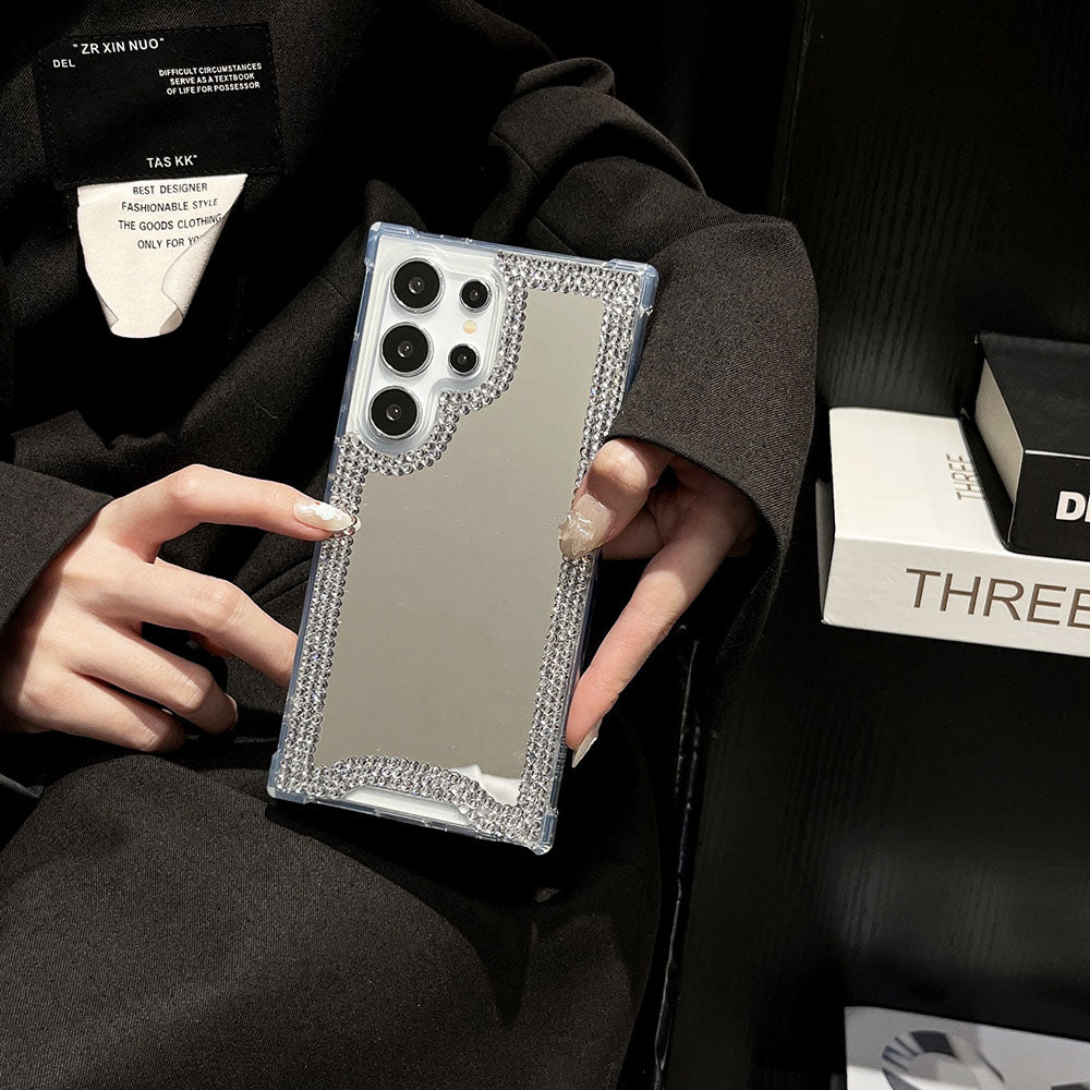 Rhinestone Mirror Phone Case For Samsung Galaxy