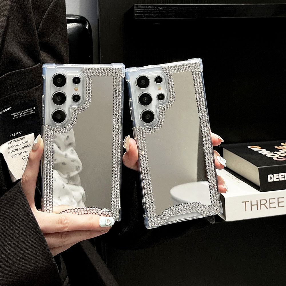 Rhinestone Mirror Phone Case For Samsung Galaxy