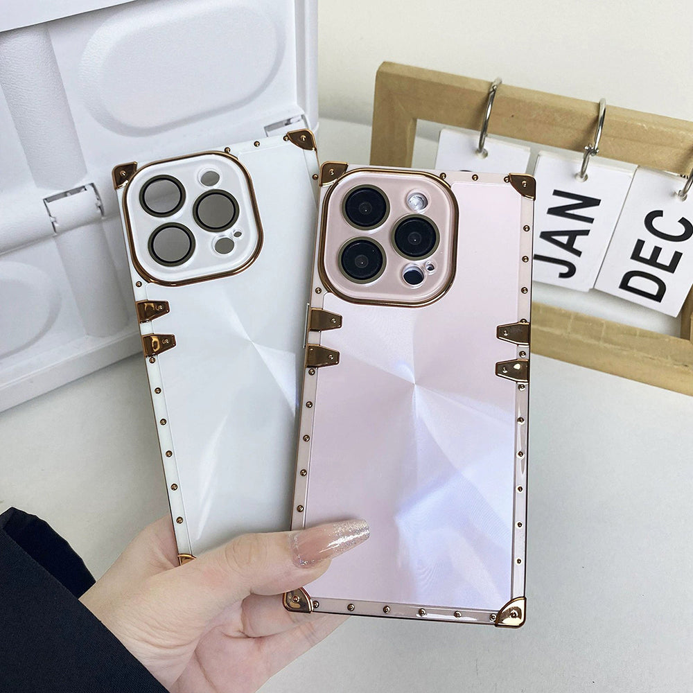 Fashionable Electroplating Colorful Square Phone Case For iPhone