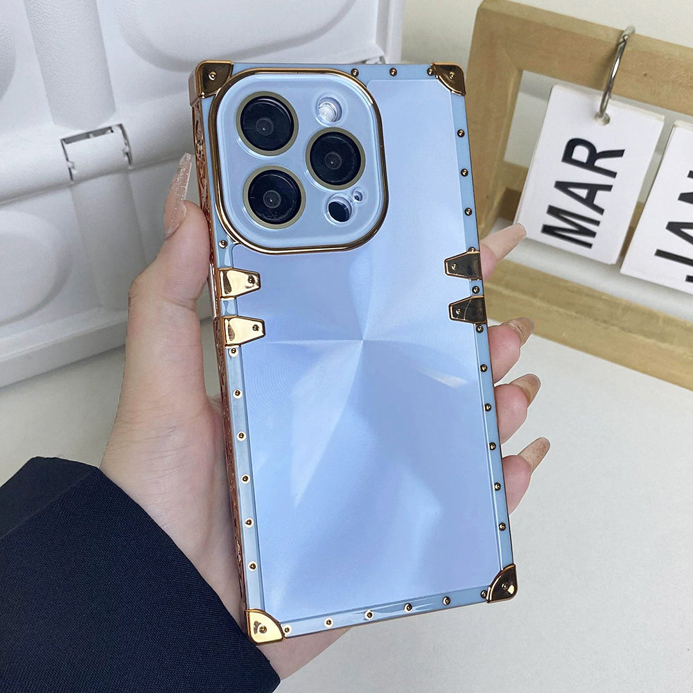 Fashionable Electroplating Colorful Square Phone Case For iPhone