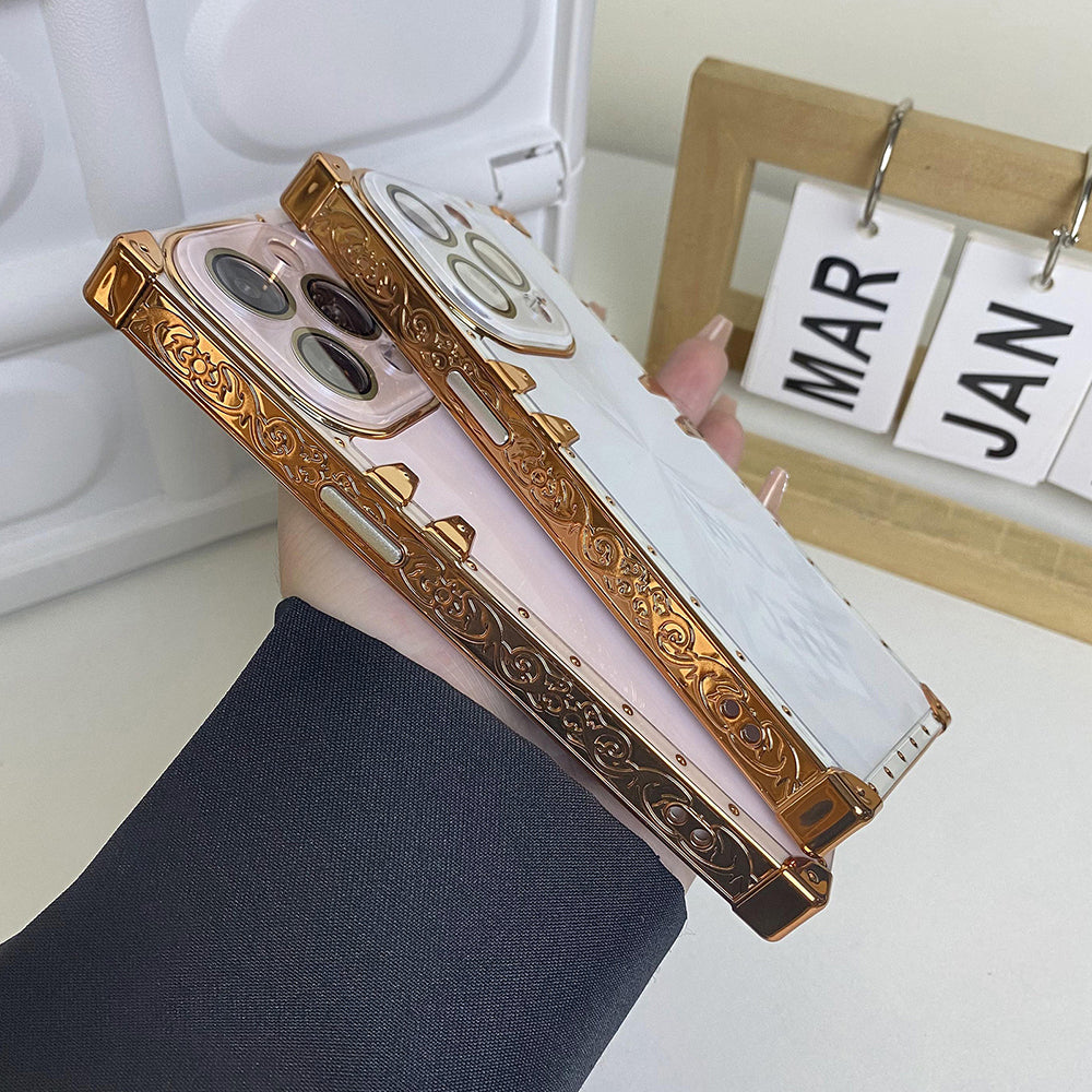 Fashionable Electroplating Colorful Square Phone Case For iPhone