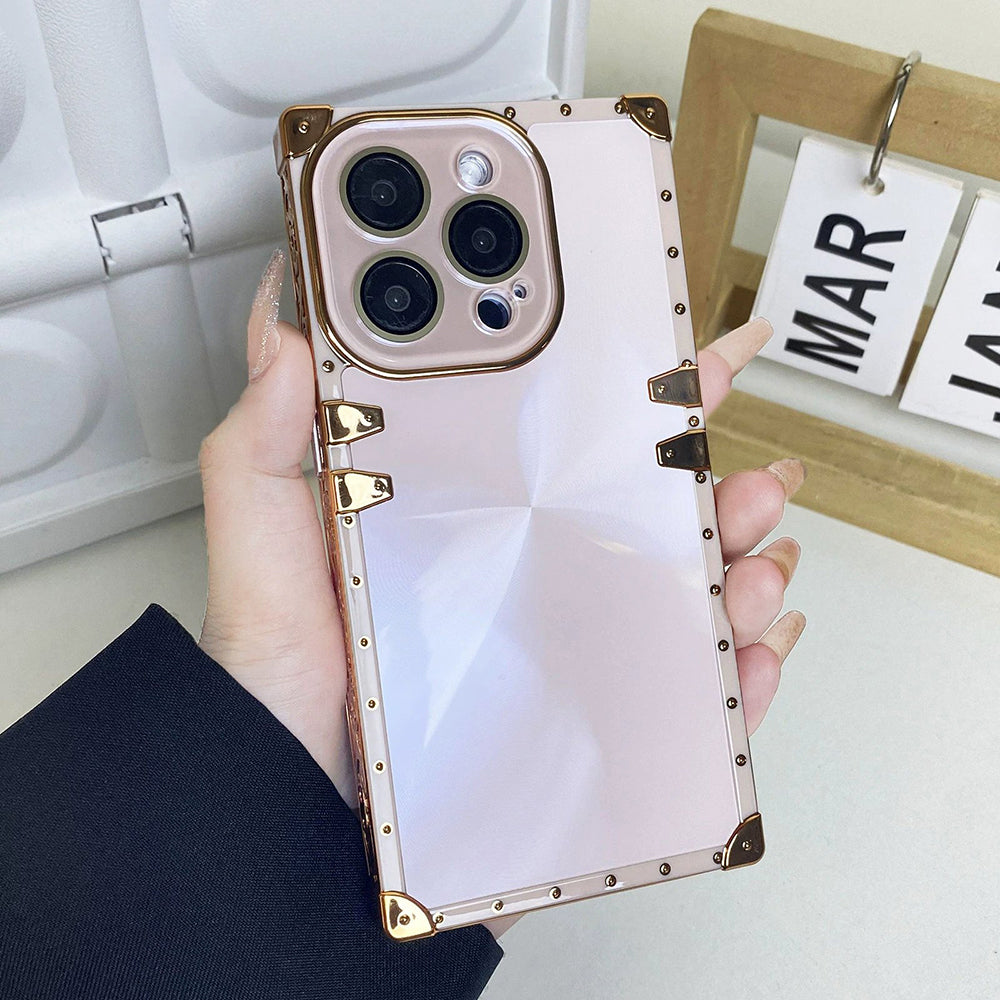 Fashionable Electroplating Colorful Square Phone Case For iPhone