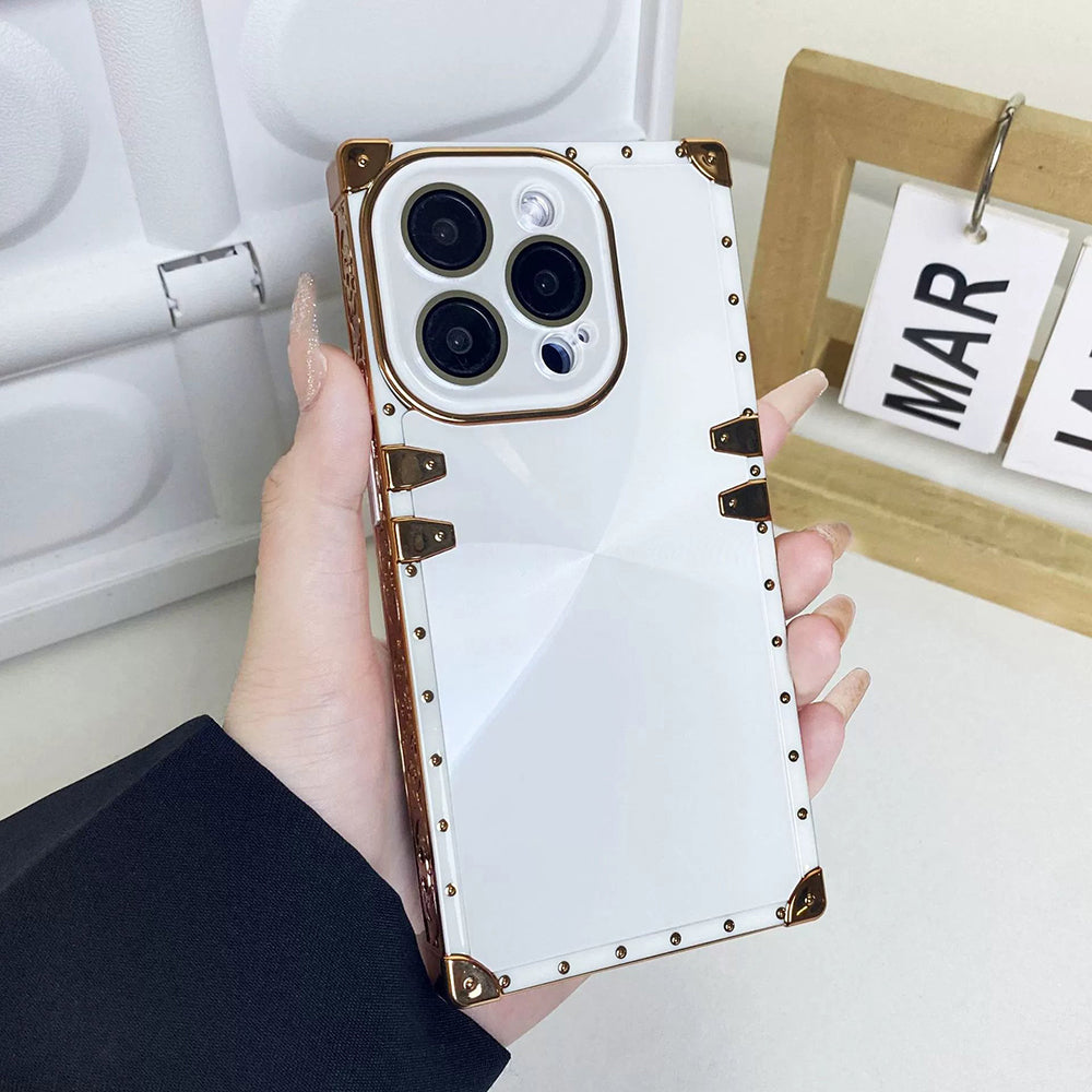 Fashionable Electroplating Colorful Square Phone Case For iPhone