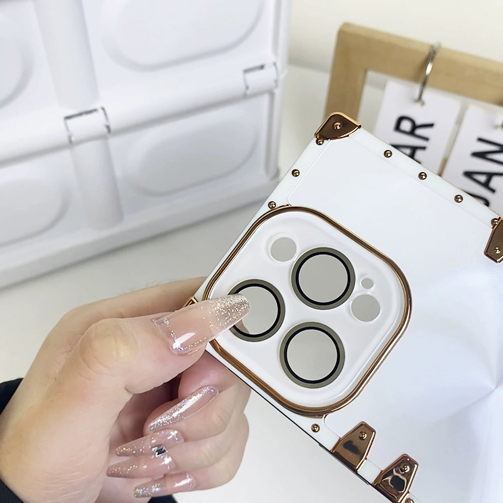 Fashionable Electroplating Colorful Square Phone Case For iPhone