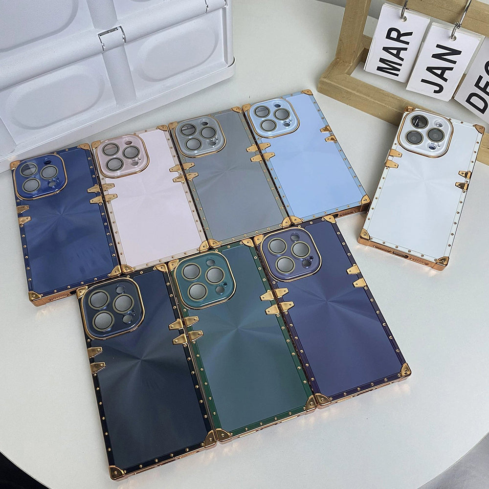 Fashionable Electroplating Colorful Square Phone Case For iPhone