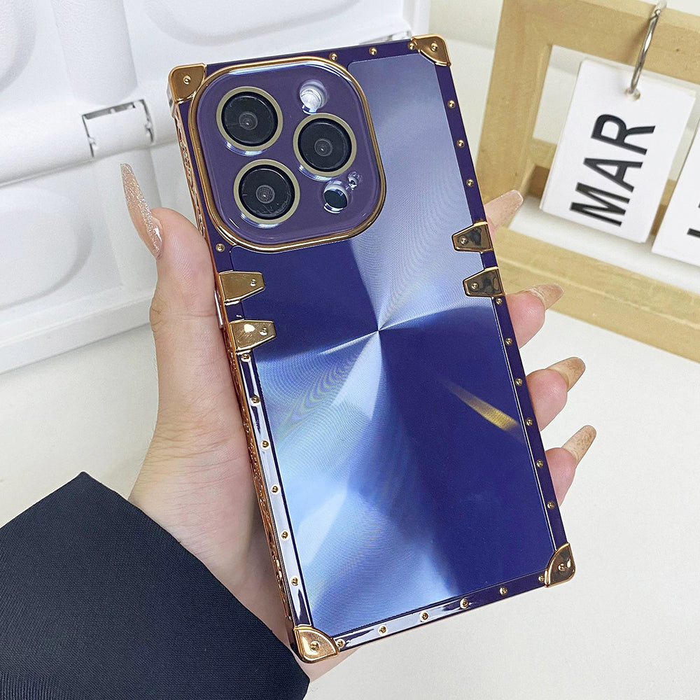 Fashionable Electroplating Colorful Square Phone Case For iPhone