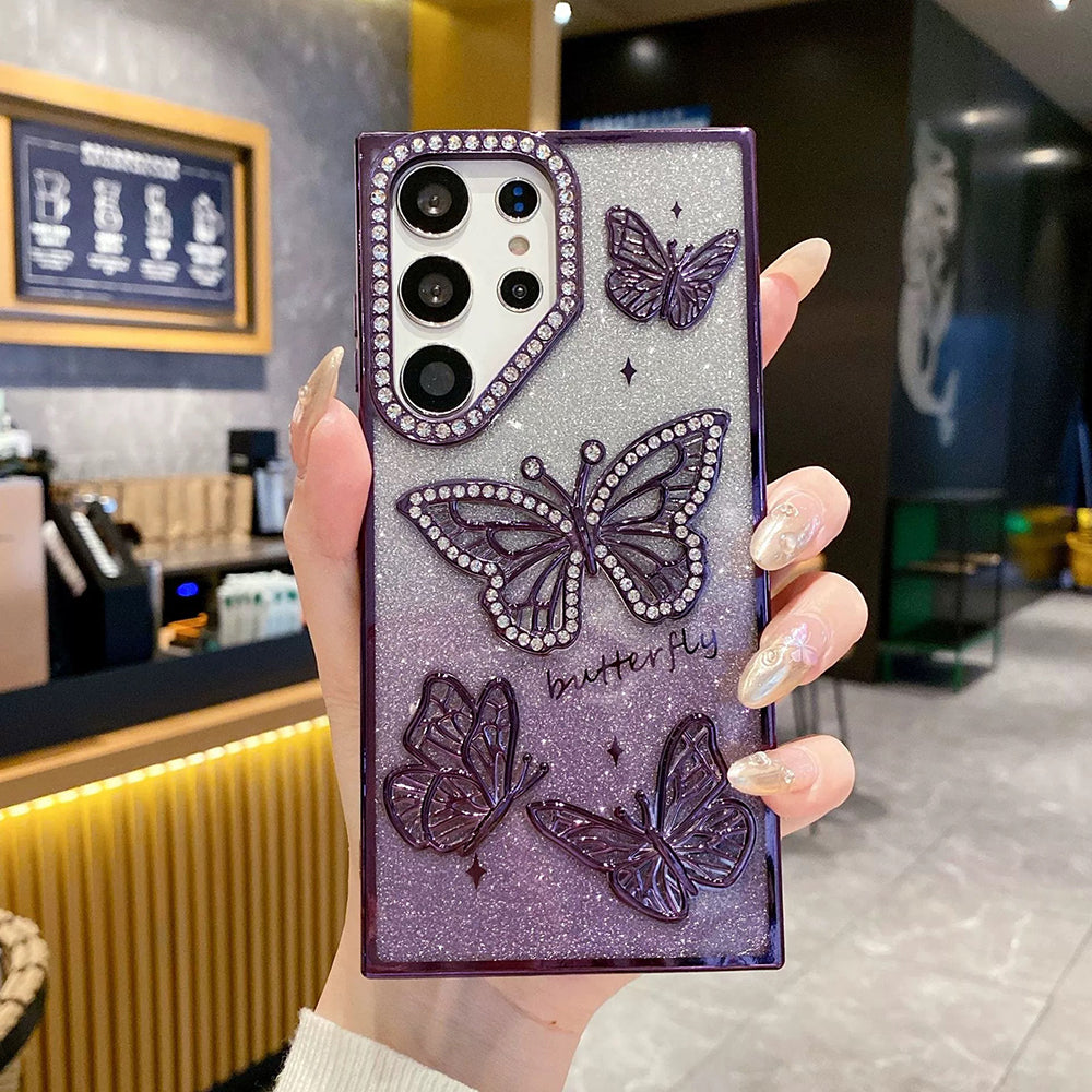 Diamond Butterfly Phone Case For Samsung Galaxy