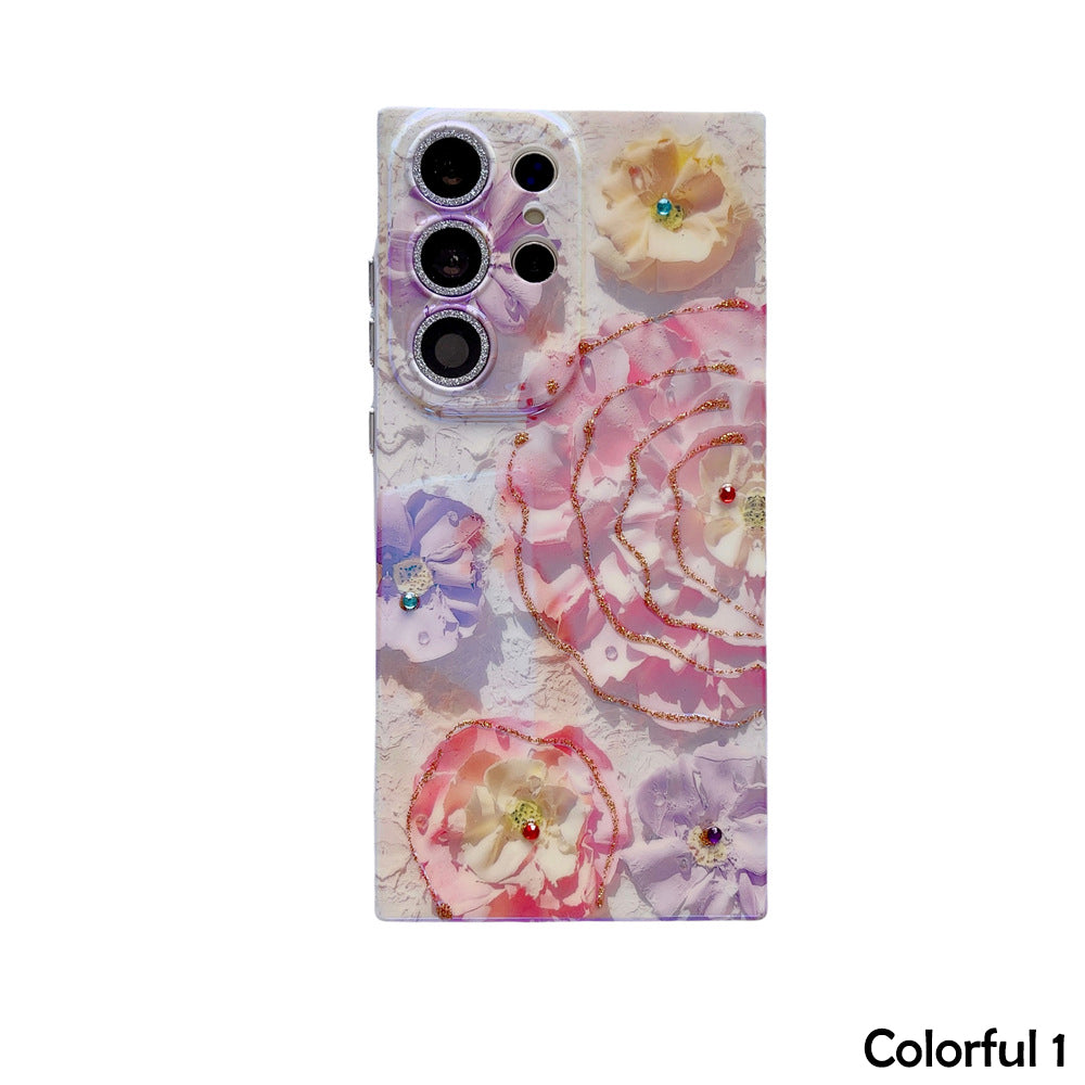Ins Hot Oil Painting Flower Phone Case for Samsung