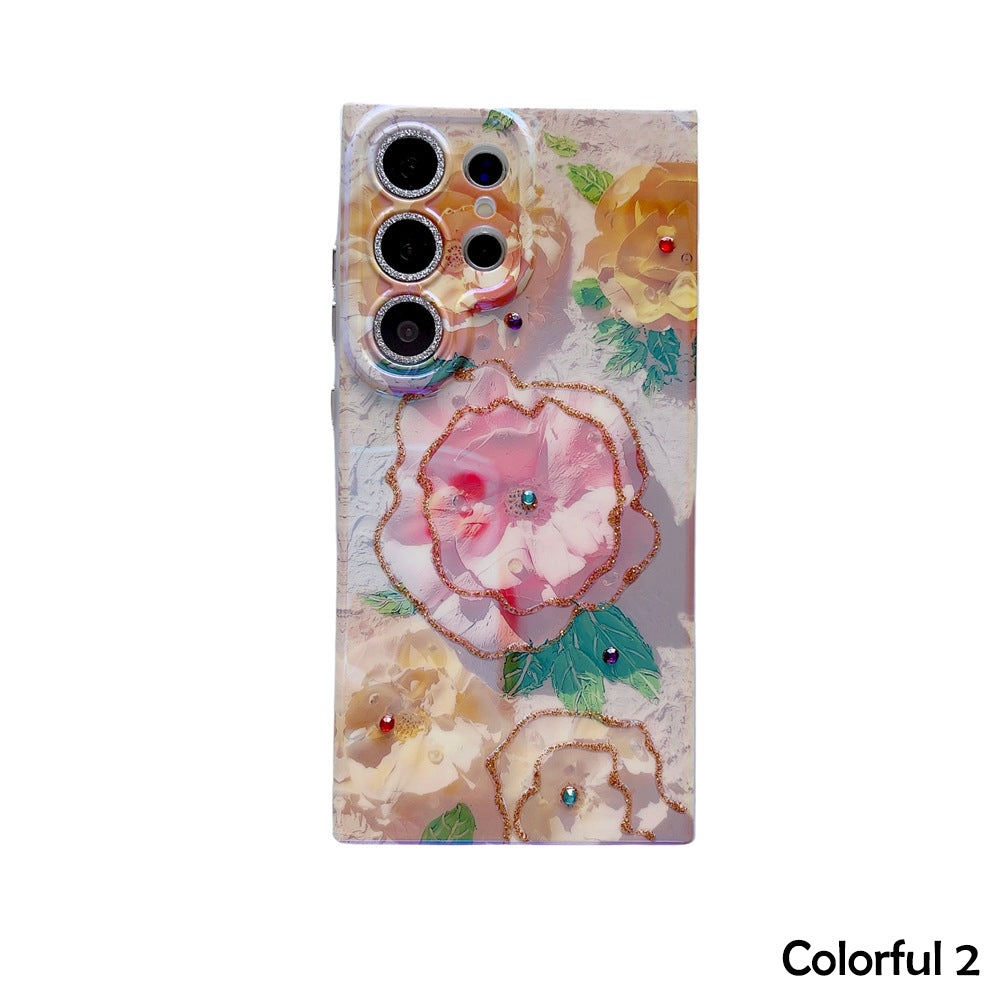 Ins Hot Oil Painting Flower Phone Case for Samsung