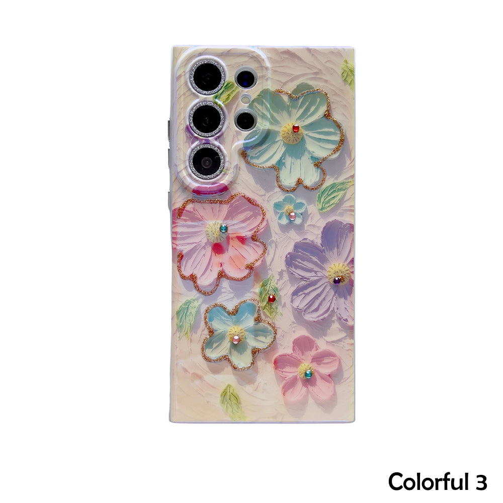 Ins Hot Oil Painting Flower Phone Case for Samsung