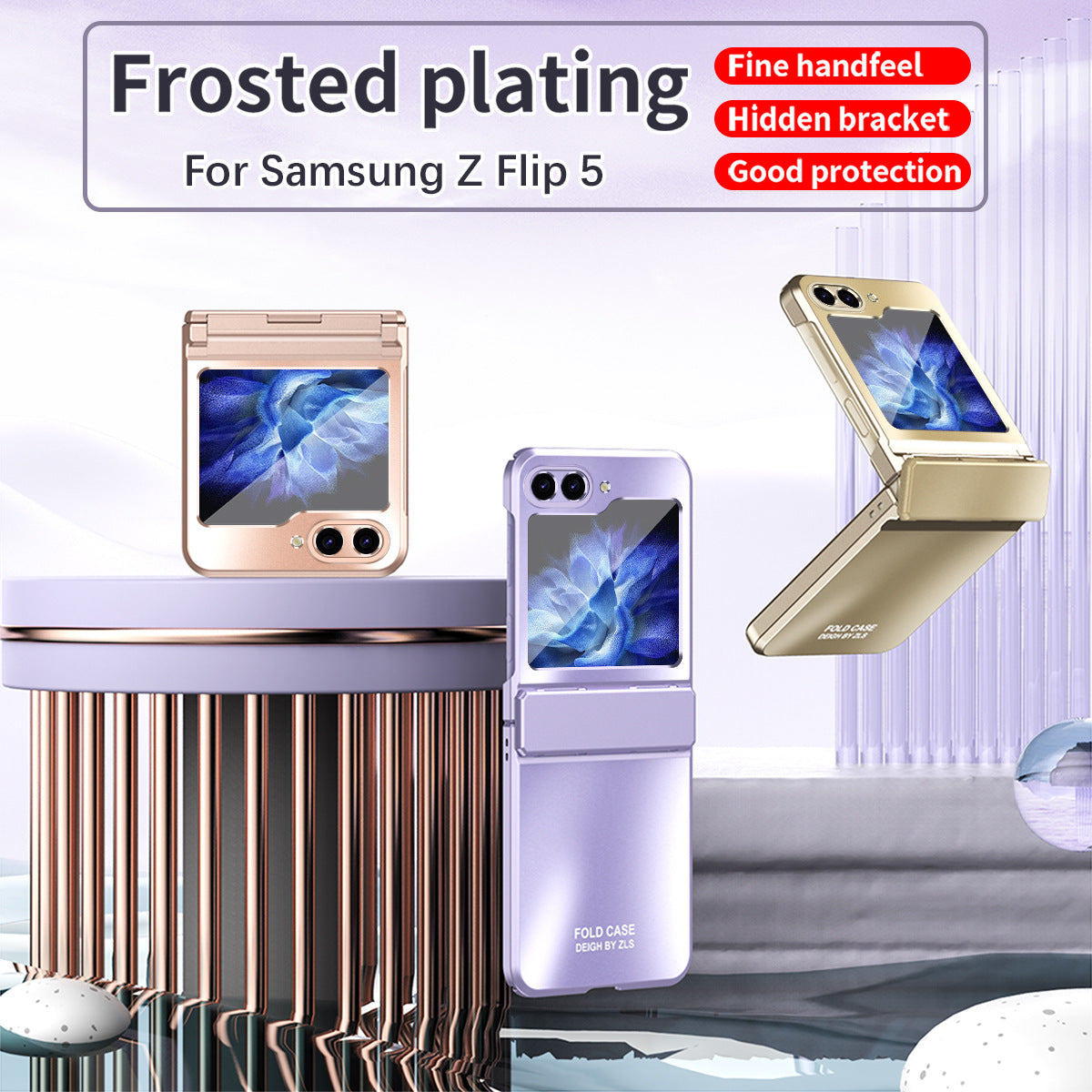Frosted Plating Phone Case For Samsung Galaxy Z Flip5 Flip4 Flip3 5G - Mycasety Mycasety