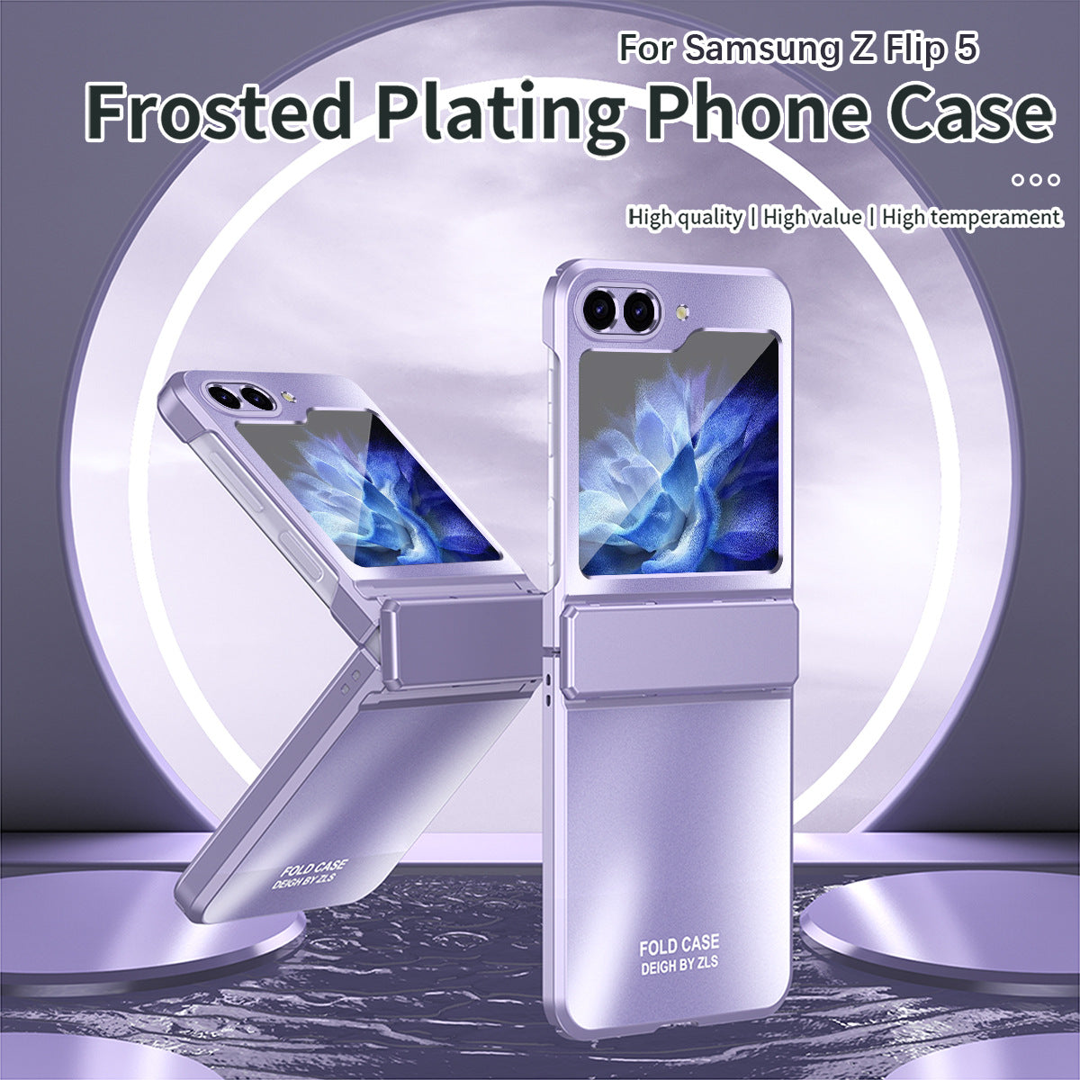 Frosted Plating Phone Case For Samsung Galaxy Z Flip5 Flip4 Flip3 5G - Mycasety Mycasety