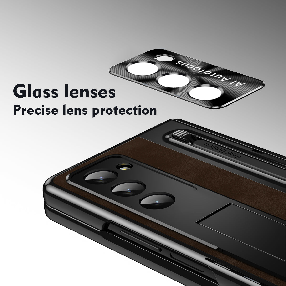 Jazz Retro Style Anyi-fall Protective Leather Phone Case For Galaxy Fold 7/6/5/4 With Front Protection Film And Stylus