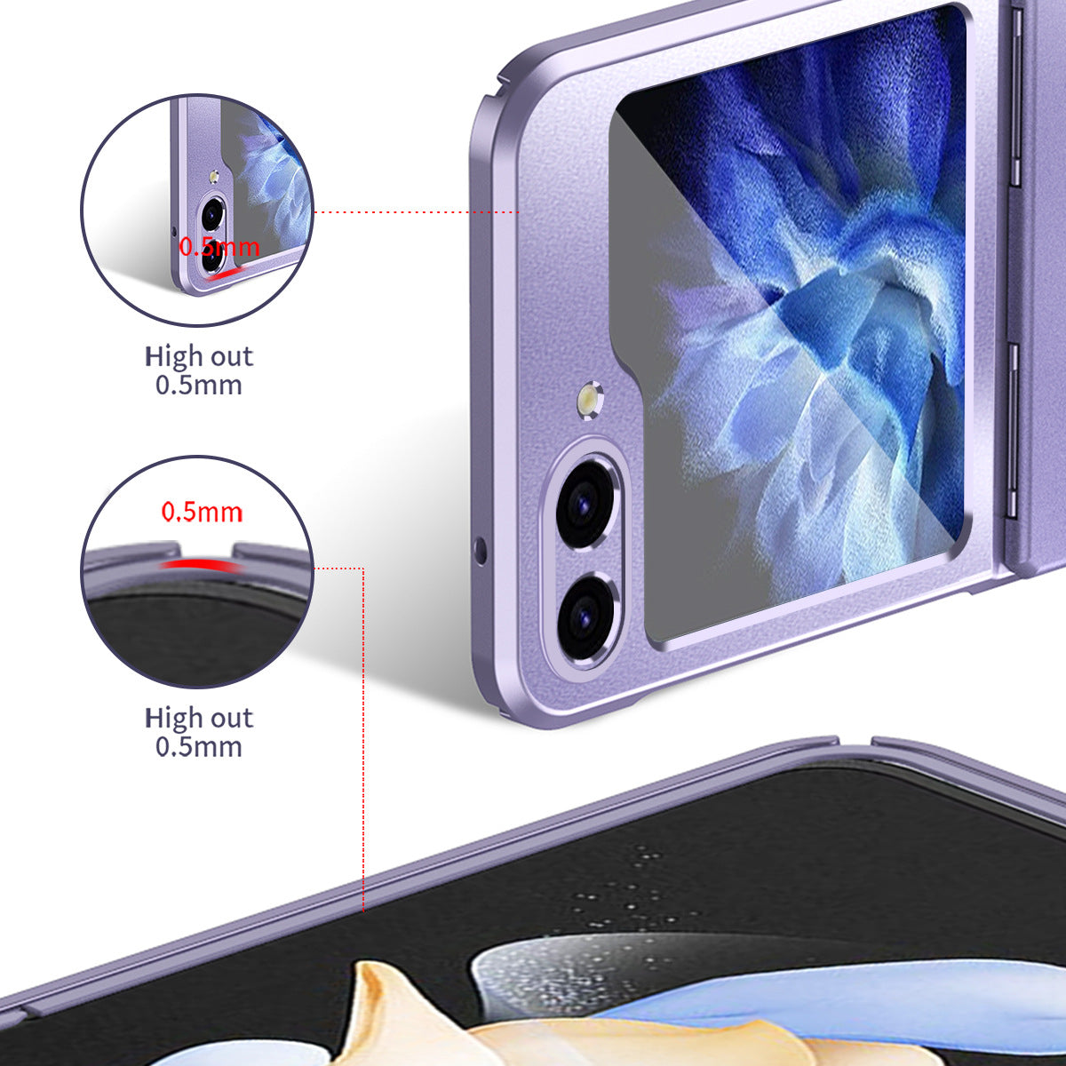Frosted Plating Phone Case For Samsung Galaxy Z Flip5 Flip4 Flip3 5G - Mycasety Mycasety
