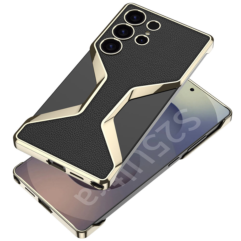 Borderless Electroplated Leather Phone Case For Samsung Galaxy