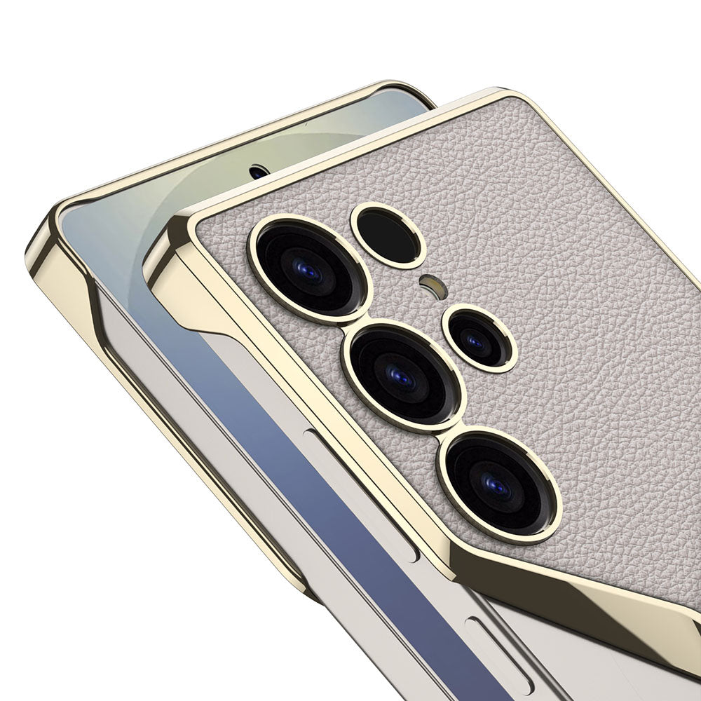 Borderless Electroplated Leather Phone Case For Samsung Galaxy
