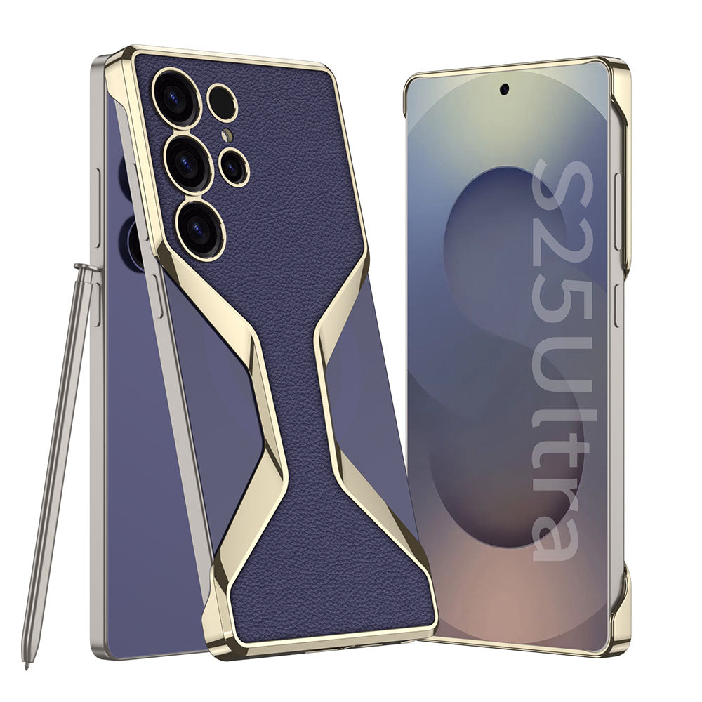 Borderless Electroplated Leather Phone Case For Samsung Galaxy